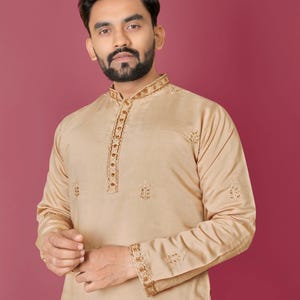 Val-Moti Hand Work Kurta: Roman Silk Festive Menswear