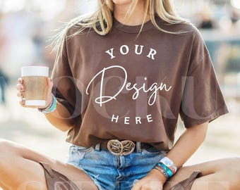 Maqueta de camiseta Espresso Comfort Colors 1717: Camiseta bohemia (Descarga digital)