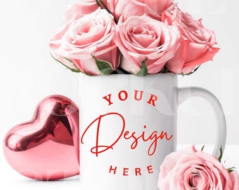Bachelorette White Mug Mockup, 11oz Printify Mug Mock, Valentine's Day Cup Mock-up, Digital Download