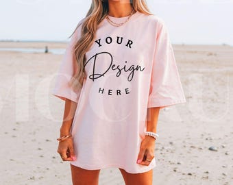 Comfort Colors 1717 Blossom T-Shirt Mockup: Western Cowgirl (Digital Download)
