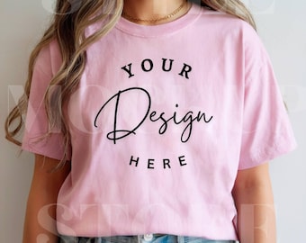 Comfort Colors 1717 T-shirt Mockup: Unisex Garment-Dyed Tee (Digital Download)