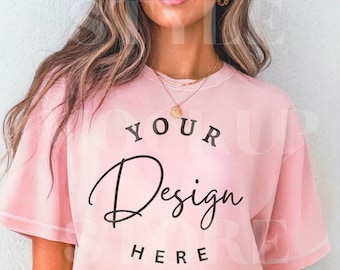 Comfort Colors 1717 Blossom T-Shirt Mockup: Unisex Garment-Dyed Tee (Digital Download)