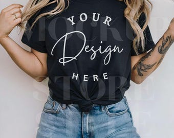 Bella Canvas 3001 Black T-Shirt Mockup: Unisex Jersey Tee (Digital Download)