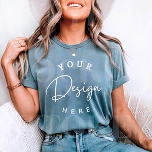 Comfort Colors 1717 Ice Blue T-Shirt Mockup (Digital Download)