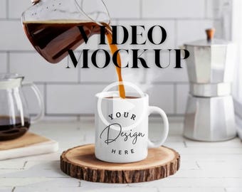 11oz White Mug Mockup Video, Realistic Coffee Cup Mockup, White Coffee Cup Video Mockup, Coffee Mug Mockup, Printify Mockup Video
