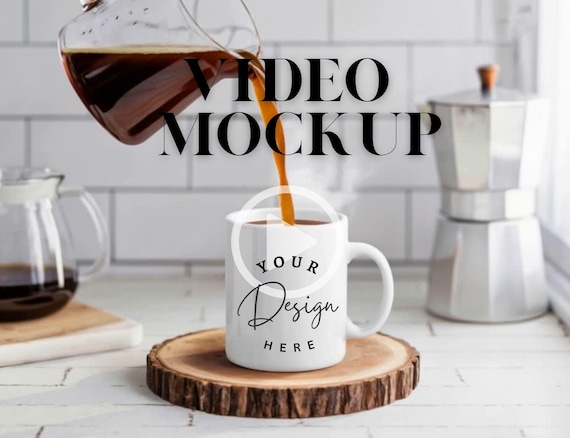 11oz White Mug Mockup Video: Realistic Coffee Cup (MP4 & PNG)