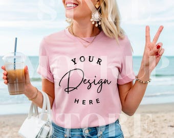 Blossom Comfort Colors 1717 T-Shirt Mockup: Unisex Garment-Dyed Tee (Digital Download)
