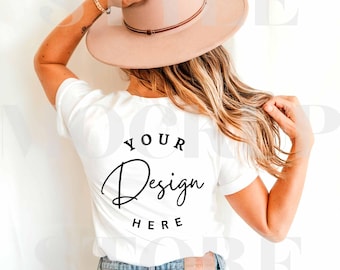 Bella Canvas 3001 White T-Shirt Back Mockup (Digital Download)