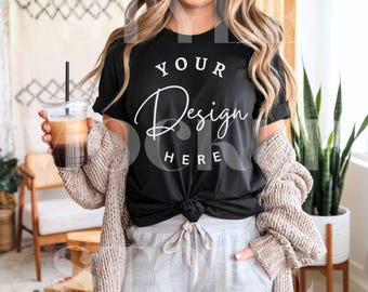 Bella Canvas 3001 Black T-Shirt Mockup: Unisex Jersey (Digital Download)