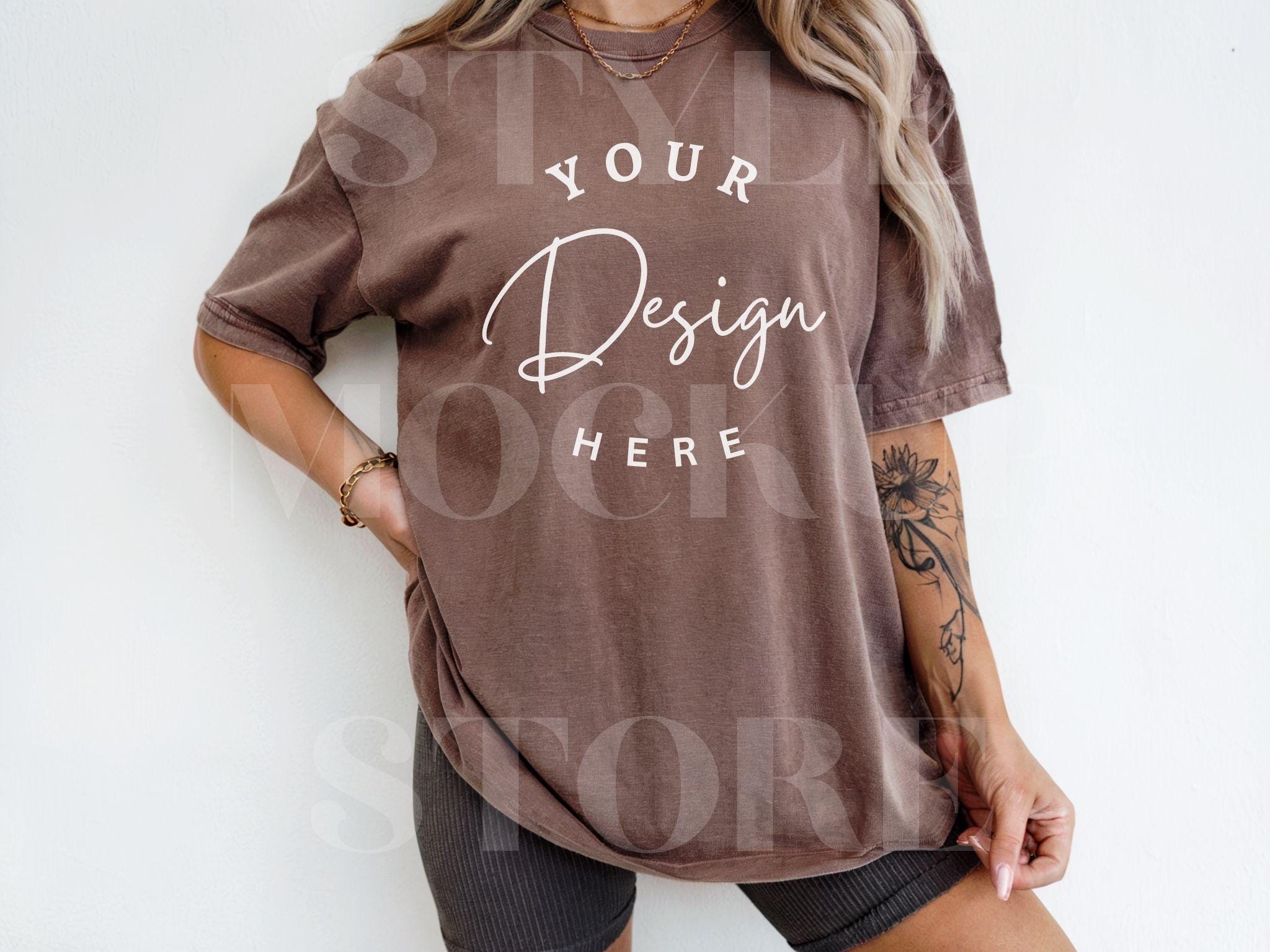 Comfort Colors 1717 T-Shirt Mockup: Espresso Brown Tee (Digital Download)