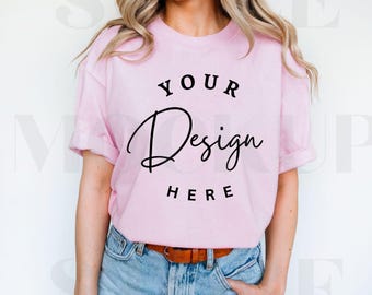 Blossom Comfort Colors 1717 T-Shirt Mockup (Digital Download)
