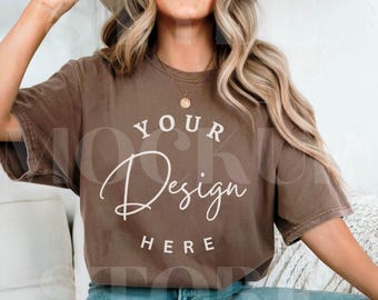 Maqueta de camiseta Comfort Colors 1717 Espresso (Descarga digital)