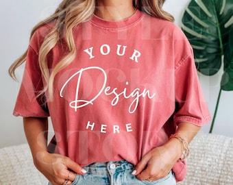 Comfort Colors 1717 Watermelon T-Shirt Mockup: High-Resolution (Digital Download)
