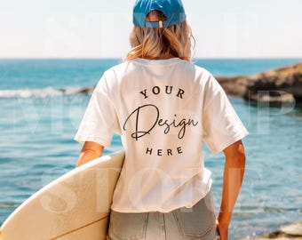 Comfort Colors 1717 White T-Shirt Back Mockup (Digital Download)