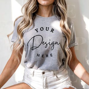 Athletic Heather Bella Canvas 3001 T-Shirt Mockup (Digital Download)