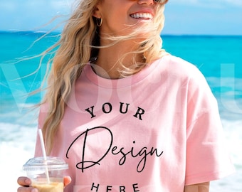 Blossom Comfort Colors 1717 T-Shirt Mockup: Summer Tee (Digital Download)