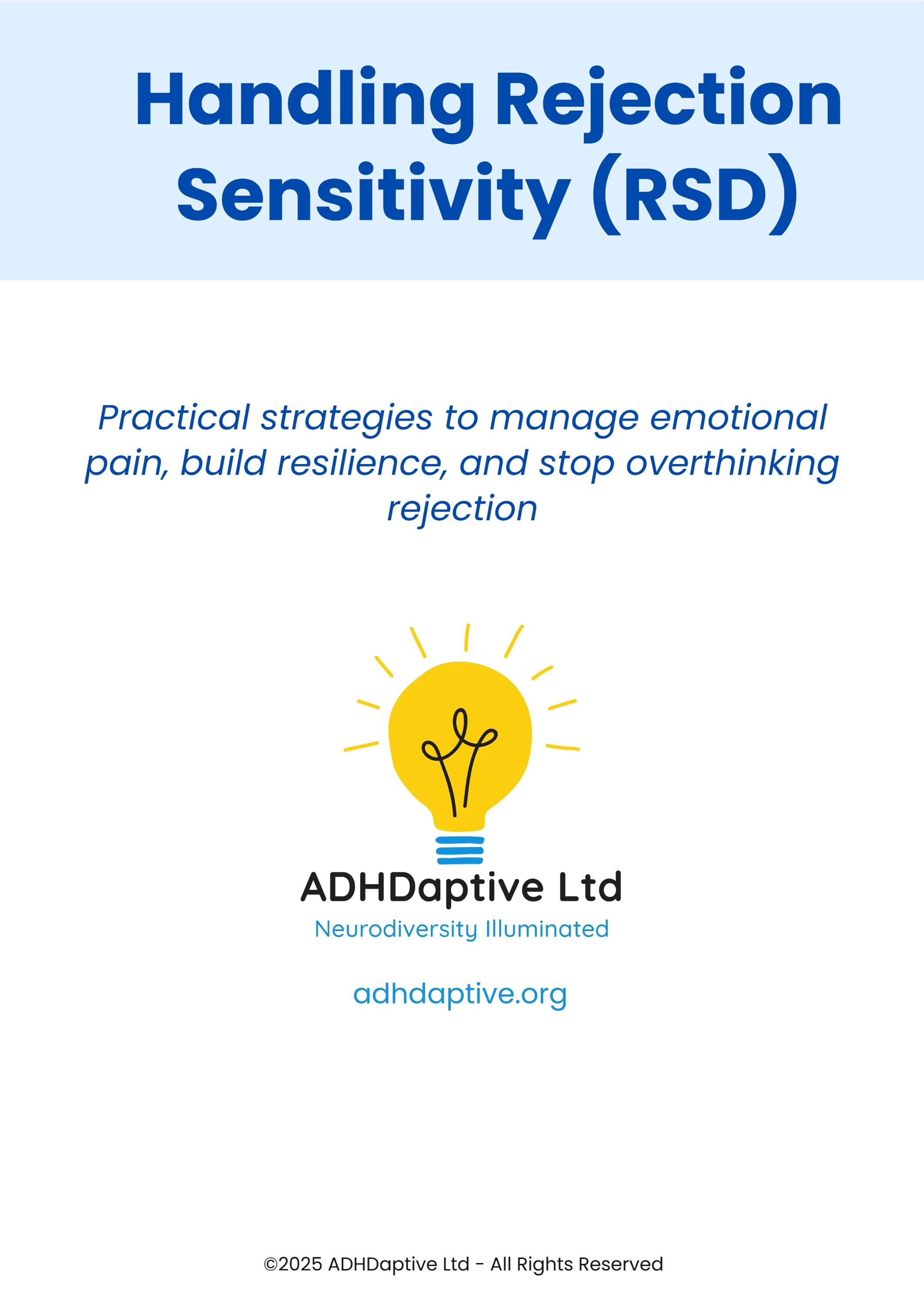 Rejection Sensitivity & ADHD Worksheet | RSD Self-help PDF | Emotional ...
