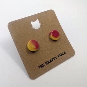 Colourful Handmade Round Resin Glitter Stud Earrings (Various Colours)