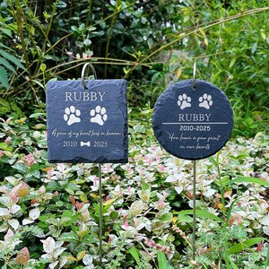 Pet Memorial Stone,Garden Hanging Mourning Plaque with Easy Installation Stake, Outdoor Memorial Gift for Departed Pets