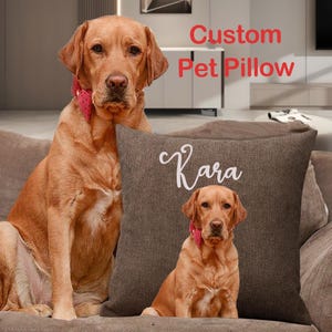 Custom Pet Pillow | Personalized Dog Pillow | Custom Cat Pillow | Pet memorial gift | Gifts for Dog Lovers & Pet Loss | Christmas gift