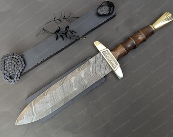 Handgefertigtes Damascus Riptide Schwert: Percy Jackson Cosplay mit Lederscheide