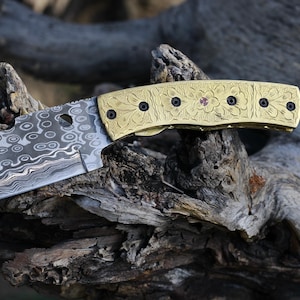 Knife Damascus Pocket Folding Knife, Custom Pocket Fold Knife,Groomsmen gift,Wedding Gift Anniversary Gift,Birthday Thanksgiving Gift