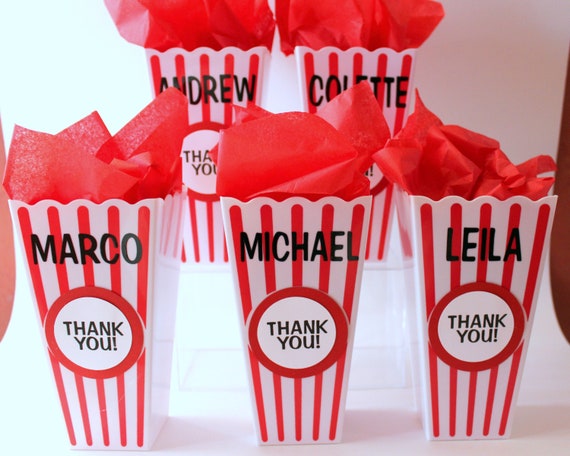 Personalized Popcorn Favor Container Circus Carnival Party Table