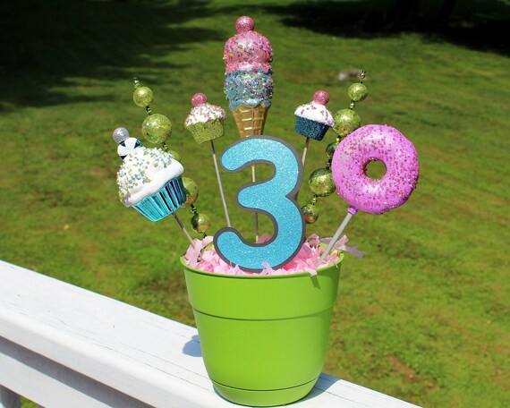 Candy Land Cupcake Peppermint Centerpiece Cupcake lollipop glitter candyland train Il_570xn