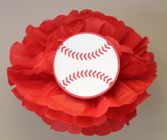 Baseball pom pom kit baseball football soccer sports themed party decoration Il_570xn