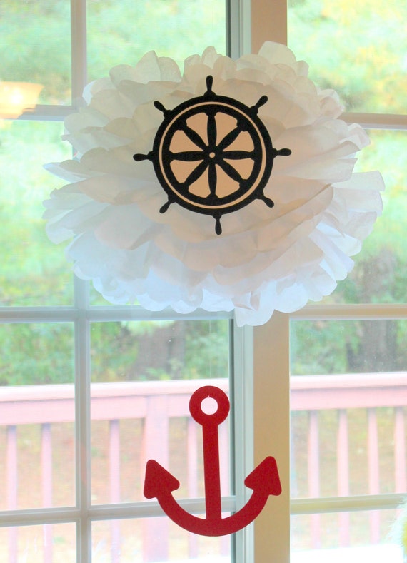 Nautical under the sea anchor navy baby shower first birthday party decoration Il_570xn