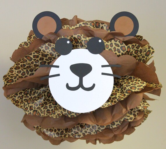 Leopard Cheetah pom pom kit jungle safari noahs ark carnival circus baby shower first birthday party decoration Il_570xn
