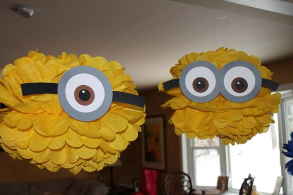 Minion poms, set of 2, despicable me Il_570xn