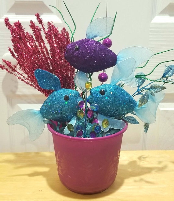 Under the Sea Fish Centerpiece Ocean Water Mermaid Decoration Etsy