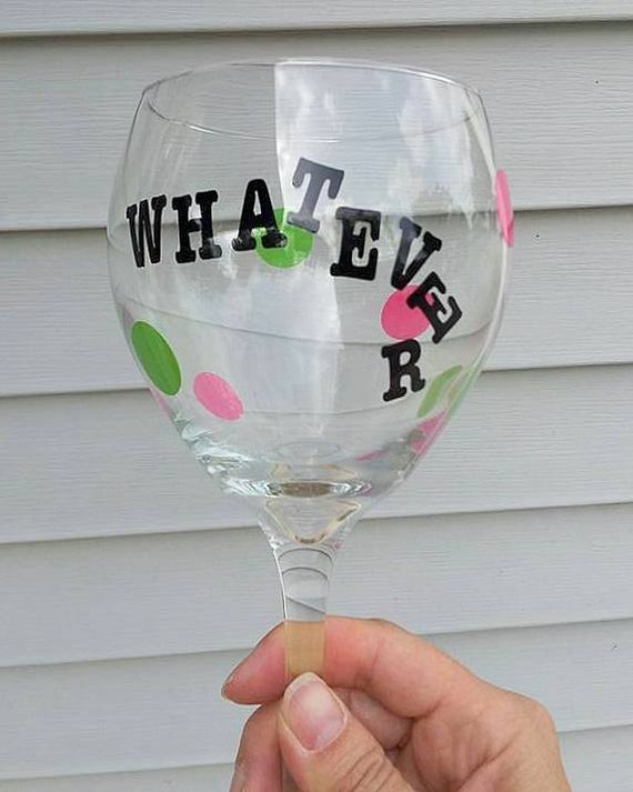 Whatever red white funny wine glass Il_570xn