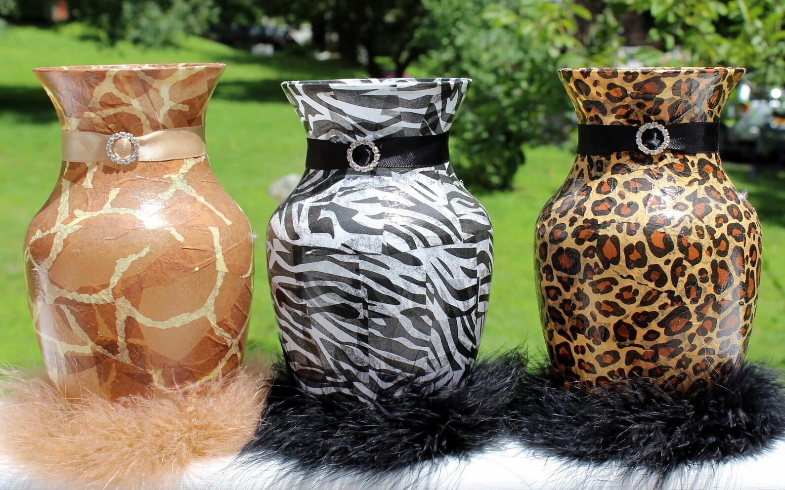 Animal Print Vase Decoupage Leopard Cheetah Giraffe Zebra - Etsy