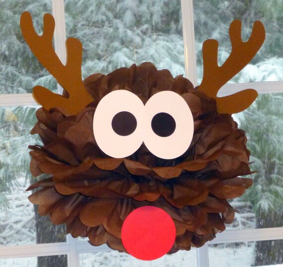 Reindeer pom pom kit Rudolph Santa Christmas party decoration Il_570xn