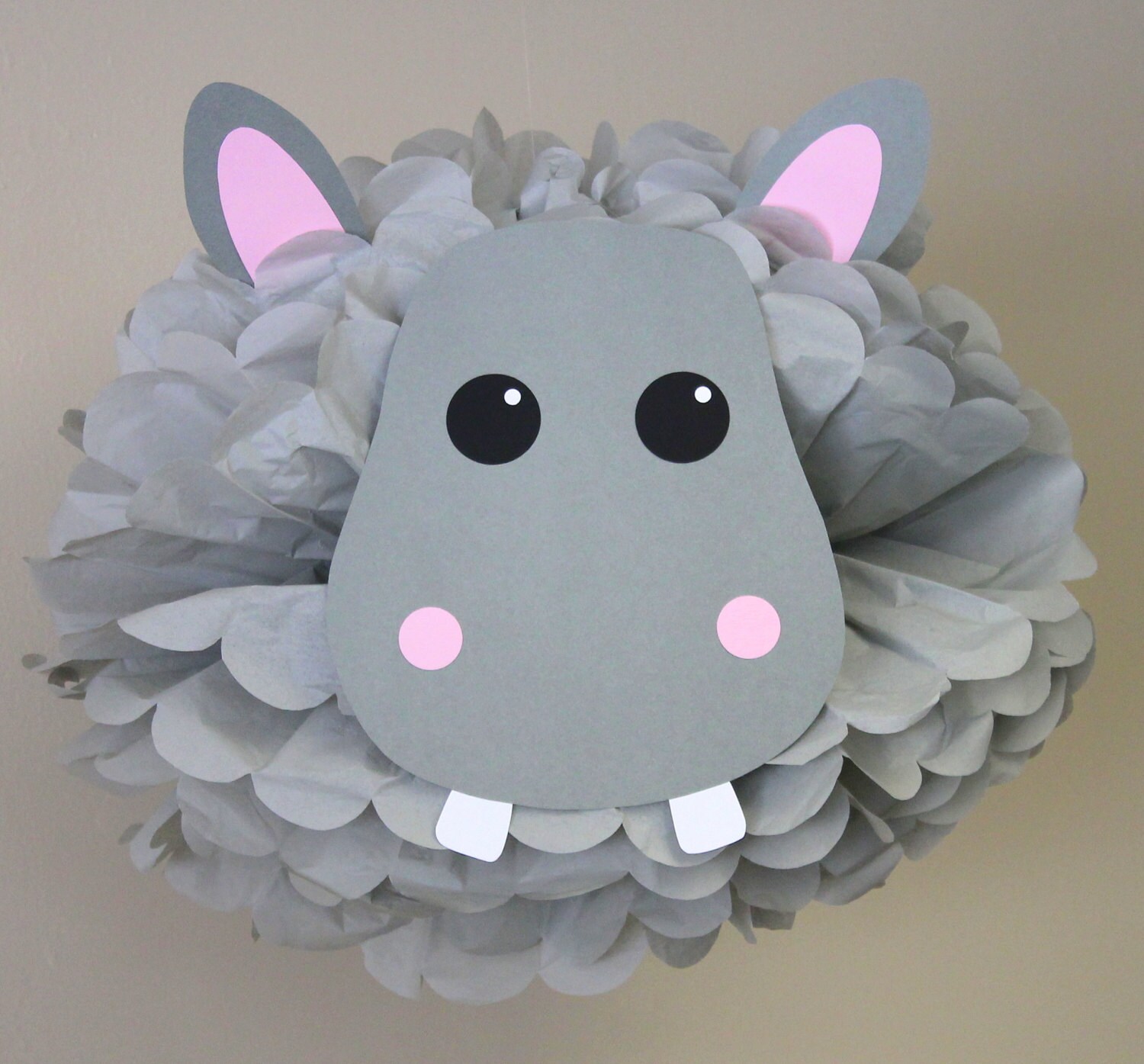 Hippo Hippopotamus pom pom kit jungle safari noahs ark Etsy
