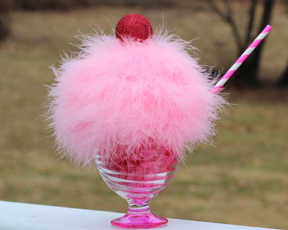 Ice cream sundae soda shop sweet treats sweet centerpiece table top decoration dessert candy Il_570xn