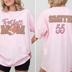 Custom Football Mom Shirt, Personalized Football Mom Tee, Gift For Football Lover Mom, Football Mom T-Shirt, Football Season Mama Shirt