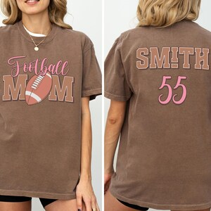 Custom Football Mom Shirt, Personalized Football Mom Tee, Gift For Football Lover Mom, Football Mom T-Shirt, Football Season Mama Shirt