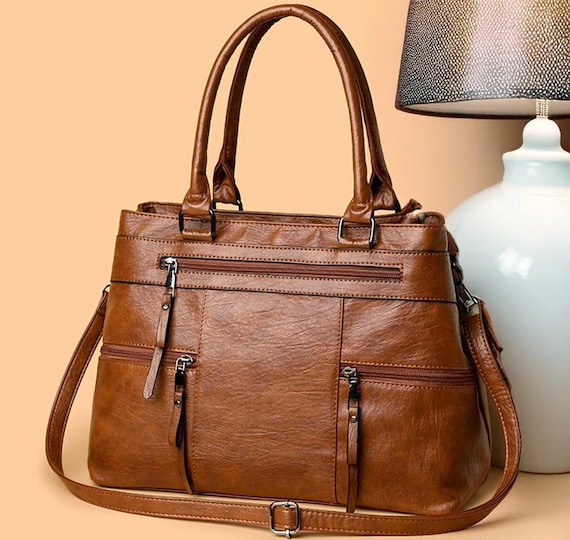 Borsa A Tracolla Donna Vintage | Grande Capacità 38x29x12.5 Cm | Pelle PU Morbida