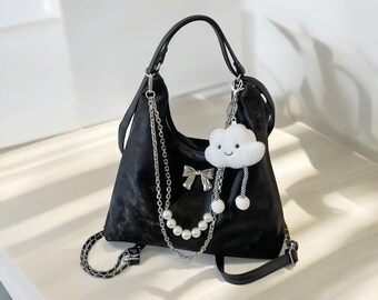 Y2K Bow Shoulder Bag, Large Capacity Vintage Tote