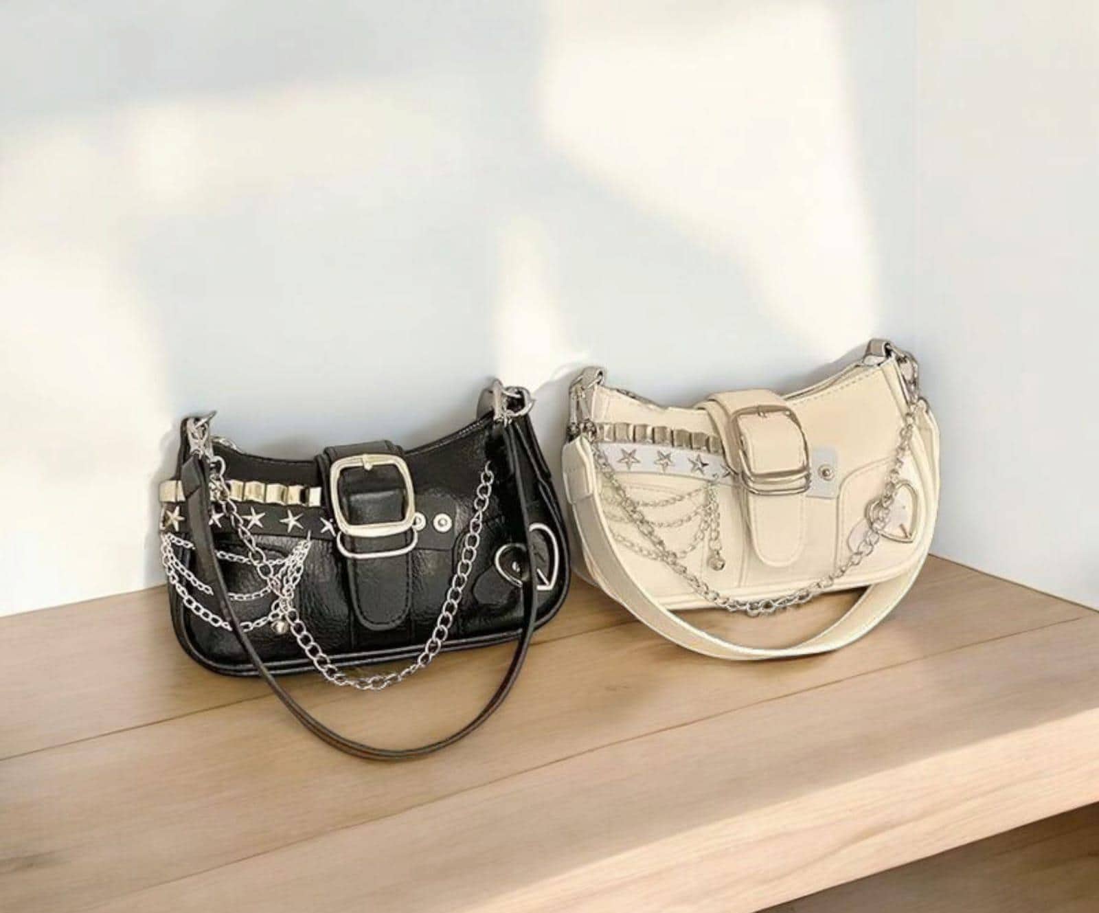 ショルダーバッグ LANZETTI archive chain shoulderbag y2k Vintage Y2K Style Women's Shoulder Bag, Crossbody Chain Bag, Star
