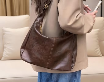 Borsa hobo in pelle PU – Borsa tote di design di grande capacità