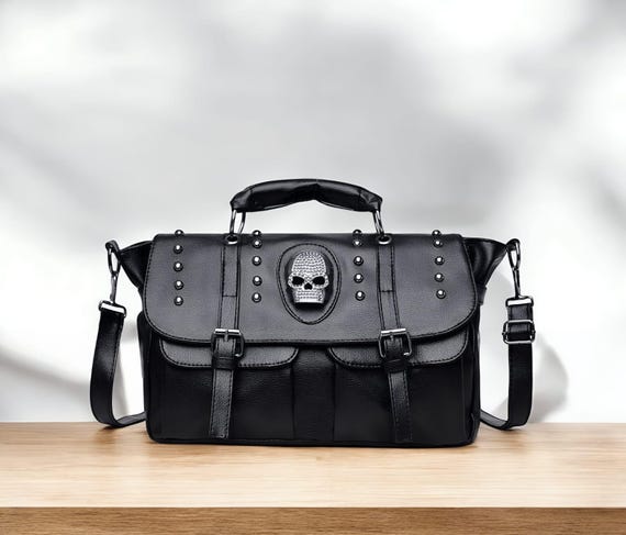Y2K Gothic Punk Aesthetic Crossbody Bags for Women, Featuring