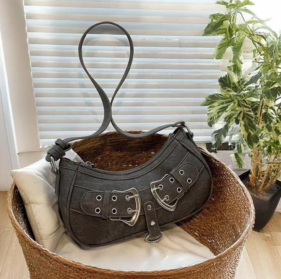 Sac Bandoulière Denim Vintage Lavé Y2K Pour Femme - Style Rétro Années 2000, Réglable, Daily Use