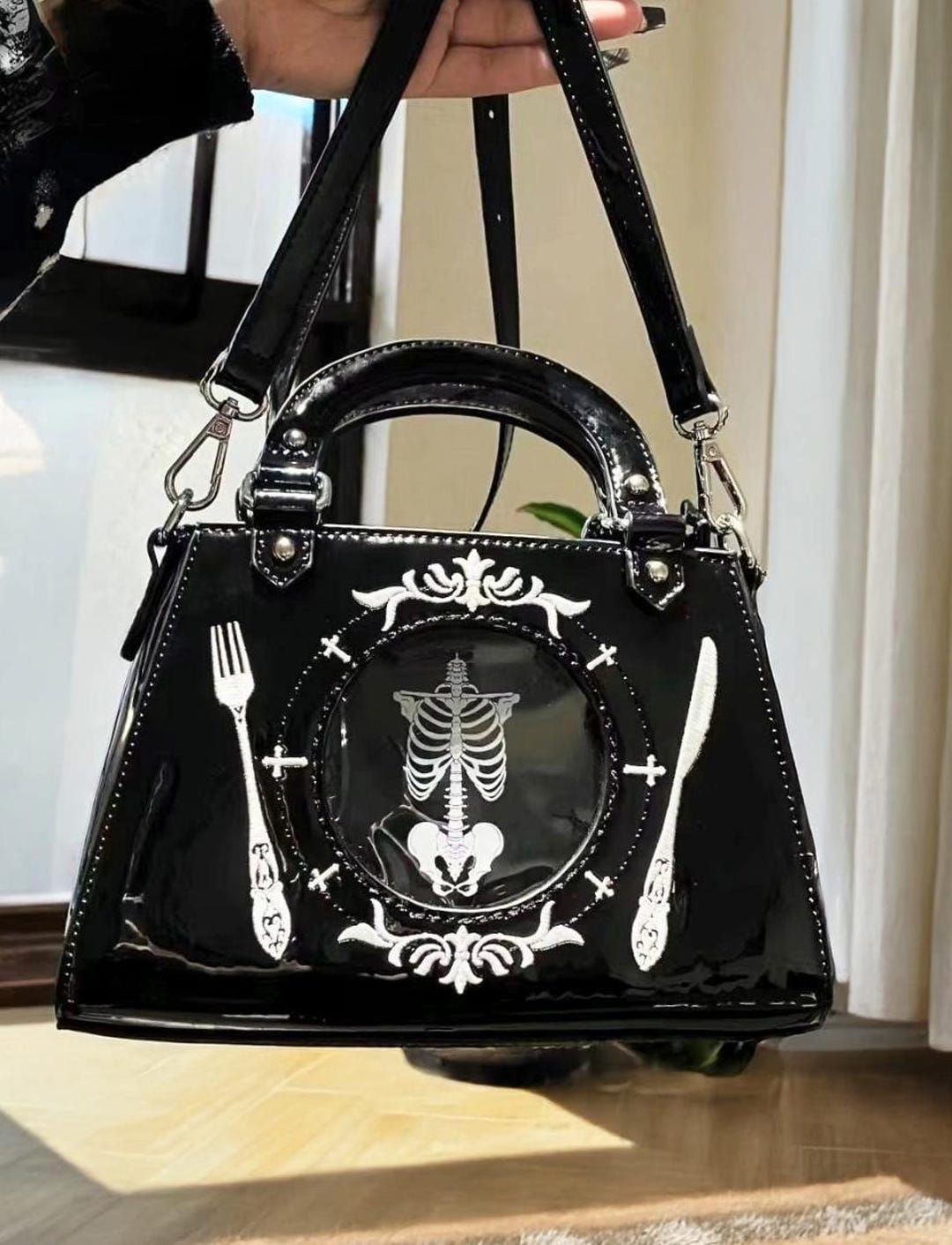 Gothic Skeleton Ita Bag, Y2K Punk Handbag - Etsy