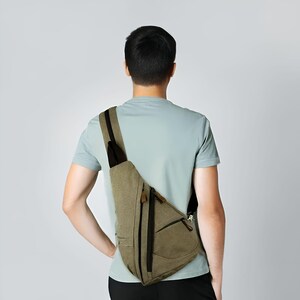 Y2K Japanese-inspired Military Canvas Multi-pocket 90s Sling Bag