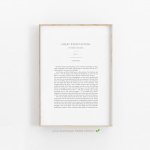 great expectations by charles dickens digital print, book first page first edition, digital download printable, literature, book lovers gift