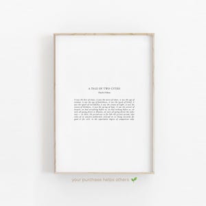 a tale of two cities by charles dickens digital print, book quote, famous literature quote, book lovers gifts, digital download printable